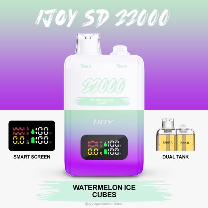 iJOY Vape Order Online - iJOY SD 22000 Einweg 42NB159 Wassermelonen-Eiswürfel